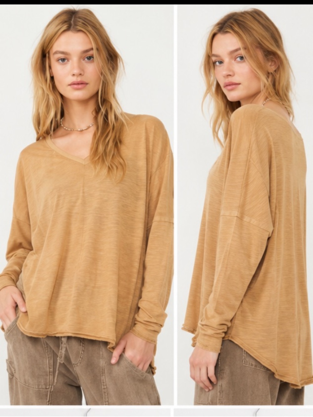 FREE PEOPLE ON MY MIND V-NECK TOP